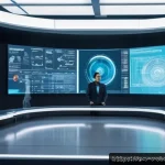 로봇 윤리 규범의 글로벌 통합 방안 - A futuristic robotics laboratory scene featuring a diverse team of engineers, ethicists, and policym...